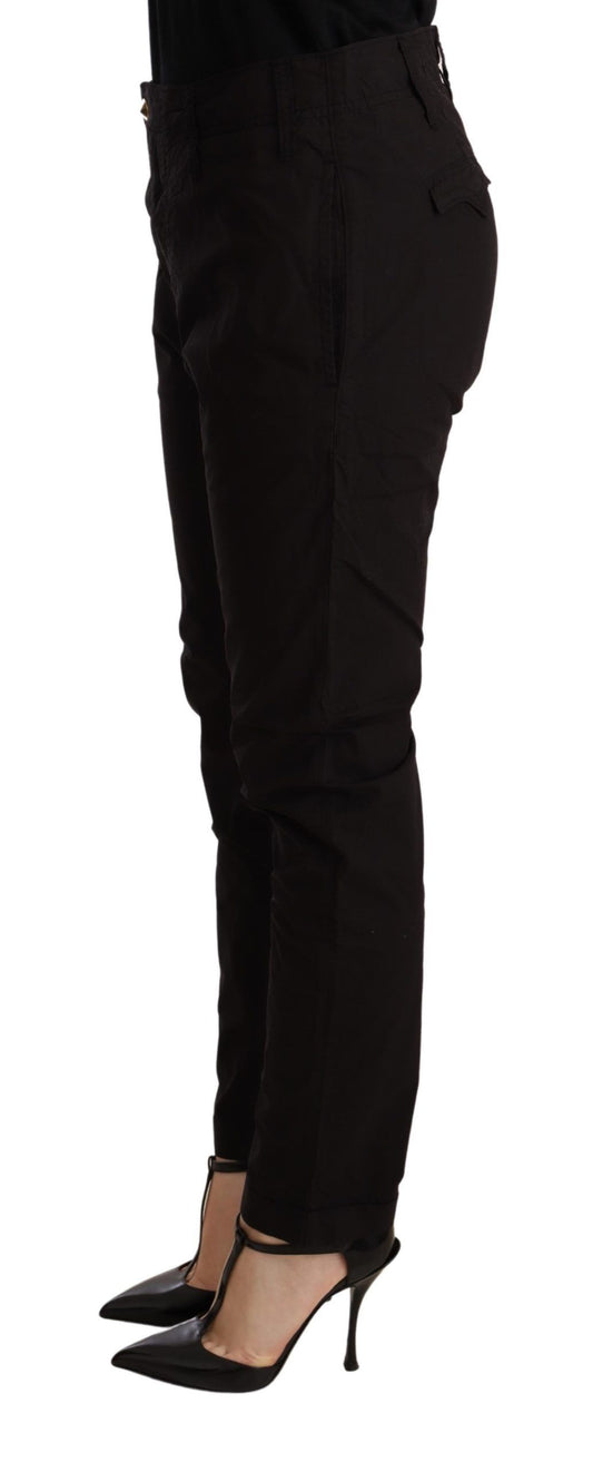 Black Mid Waist BAGGY Fit Skinny Trouser