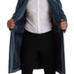 Elegant Blue Velvet Overcoat Jacket