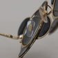 Chic Floral-Formed Black and Gold Sunglasses