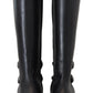 Elegant Black Calfskin Biker Booties