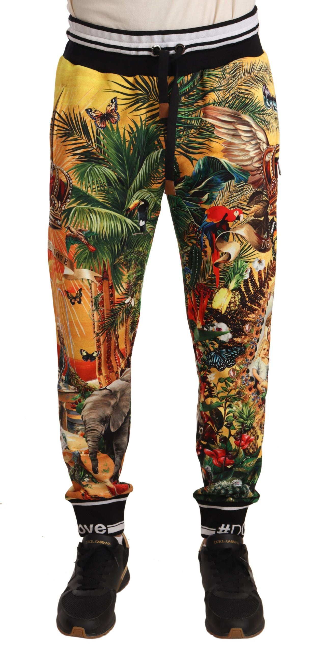 Tropical King Motif Cotton Joggers