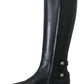 Elegant Black Calfskin Biker Booties