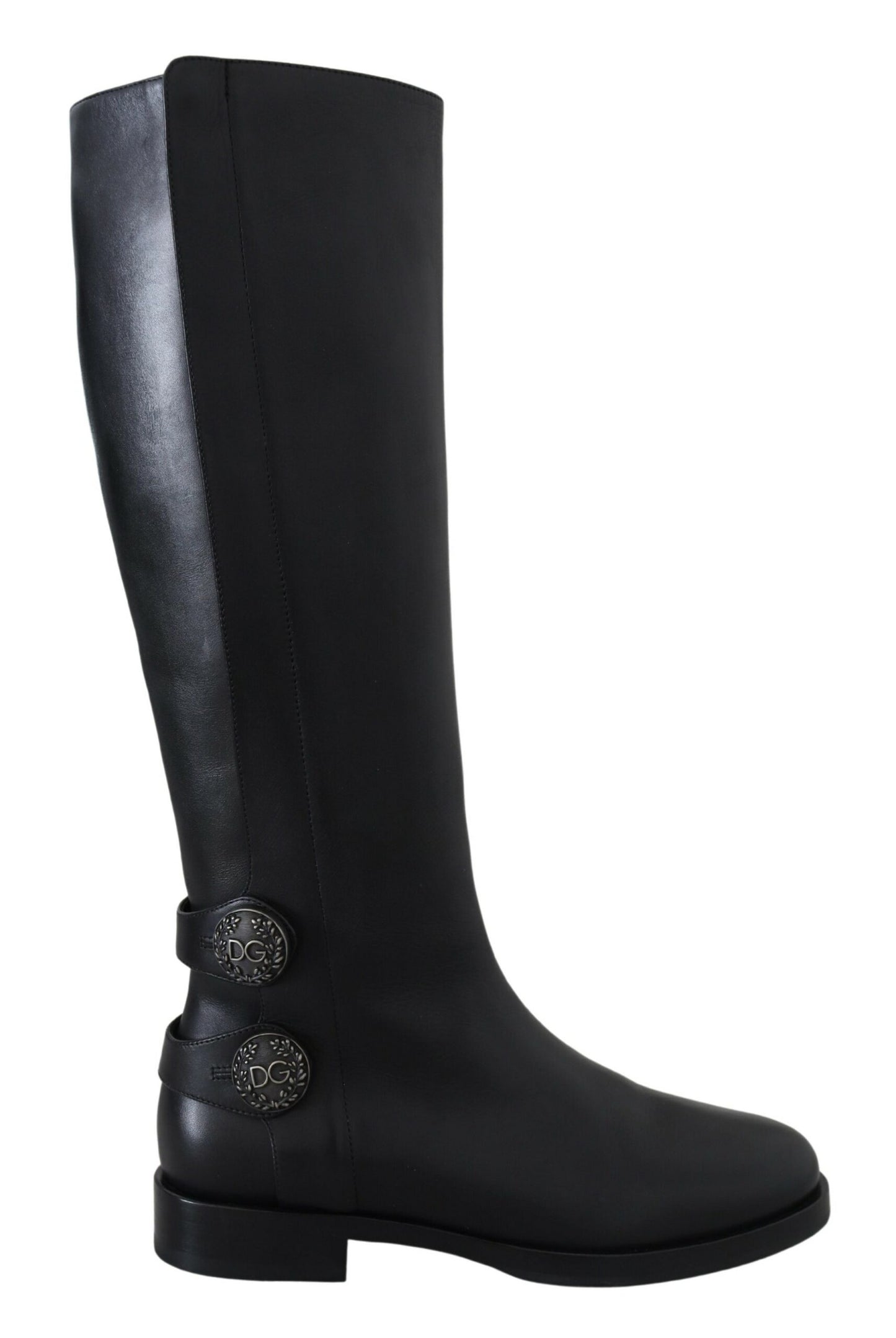 Elegant Black Calfskin Biker Booties