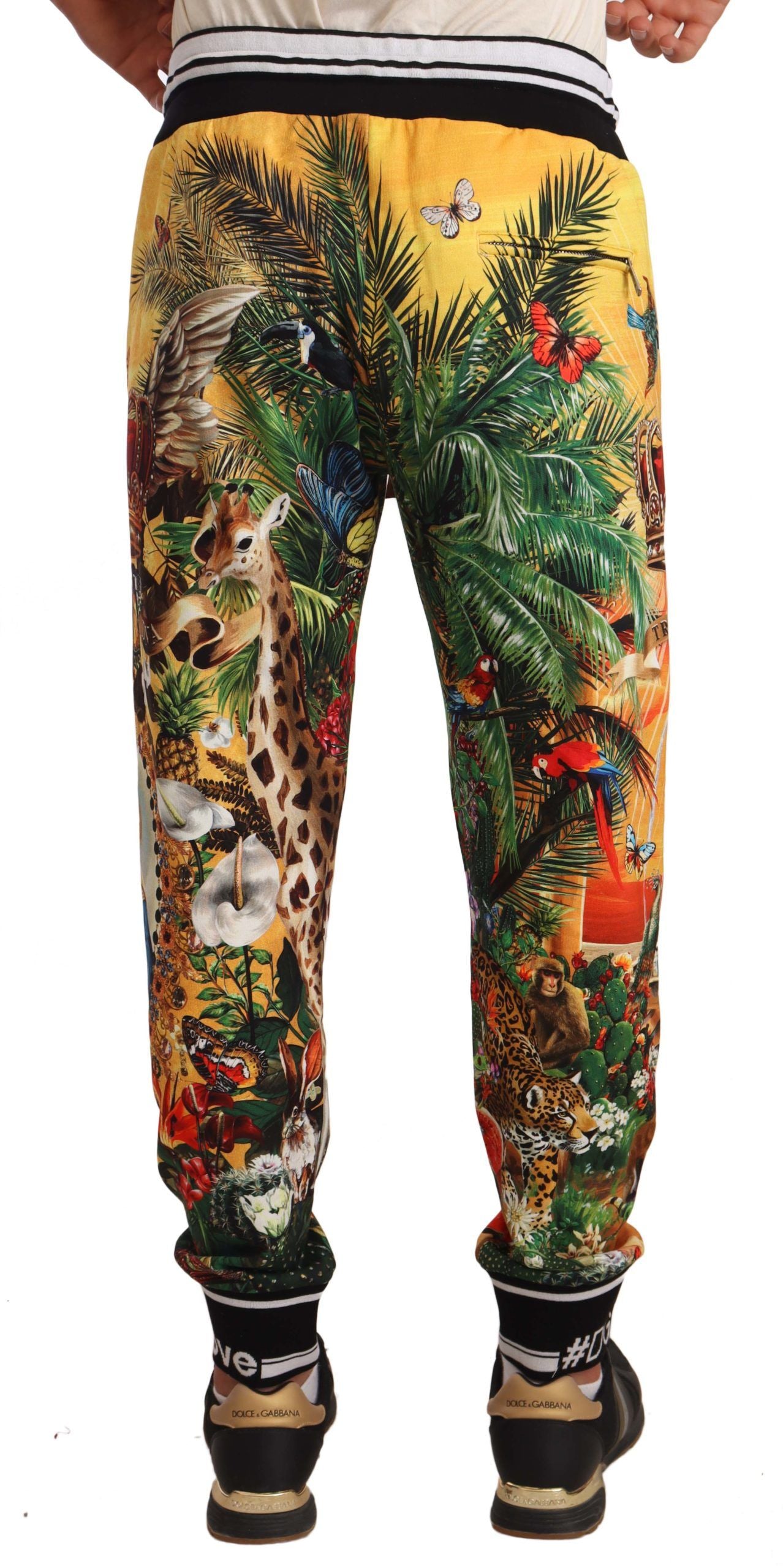 Tropical King Motif Cotton Joggers