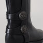 Elegant Black Calfskin Biker Booties