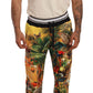 Tropical King Motif Cotton Joggers