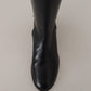 Elegant Black Calfskin Biker Booties