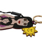 Elegant Gold-Tone Keyring with Leather Appliqué