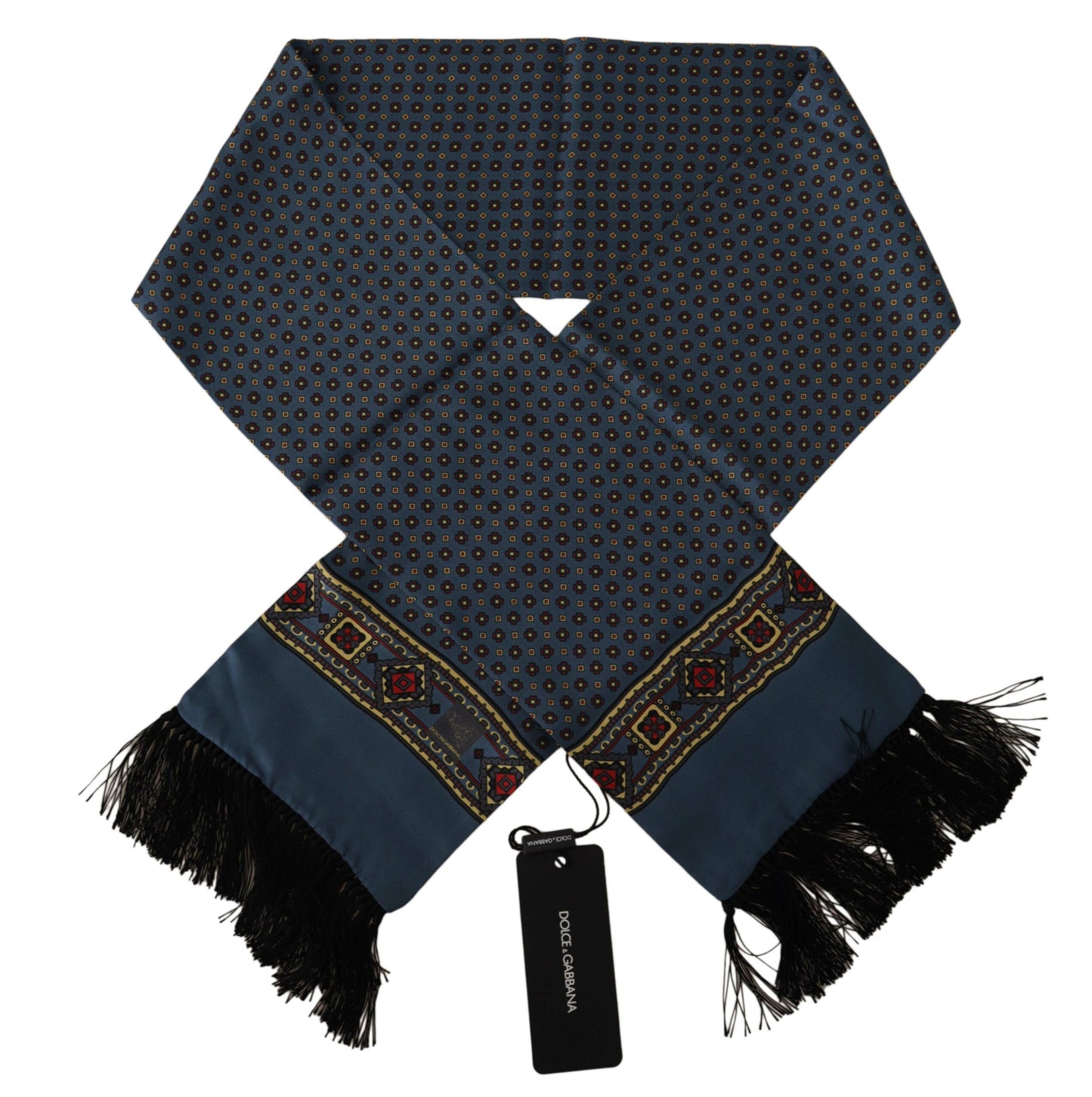 Elegant Silk Men's Scarf in Blue