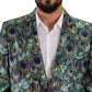 Elegant Multicolor Silk Overcoat Jacket