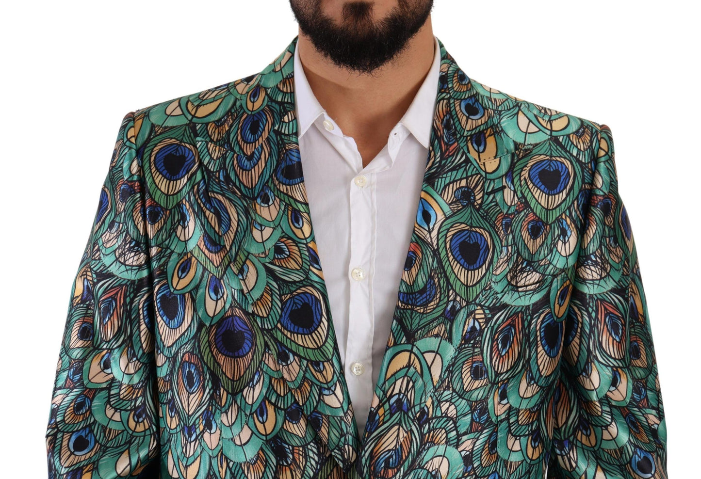 Elegant Multicolor Silk Overcoat Jacket