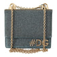 Elegant Blue Mini Crossbody with Gold Accents