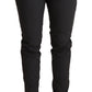 Gray Mid Waist Slim Fit Skinny Cotton Trouser
