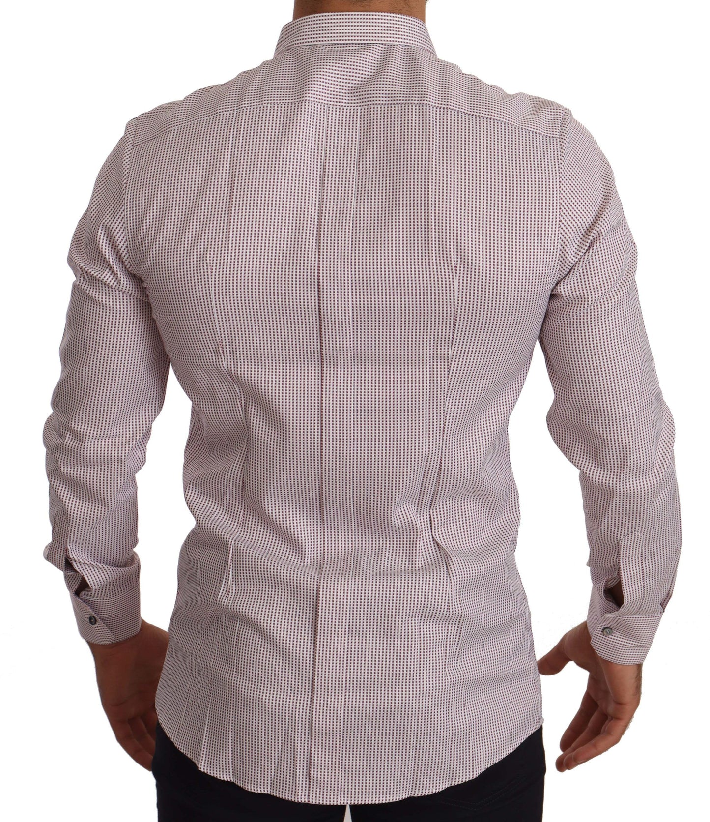 Elegant Slim Fit Red Cotton Dress Shirt