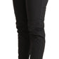 Gray Mid Waist Slim Fit Skinny Cotton Trouser