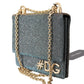 Elegant Blue Mini Crossbody with Gold Accents
