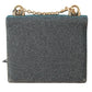 Elegant Blue Mini Crossbody with Gold Accents