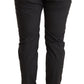Gray Mid Waist Slim Fit Skinny Cotton Trouser
