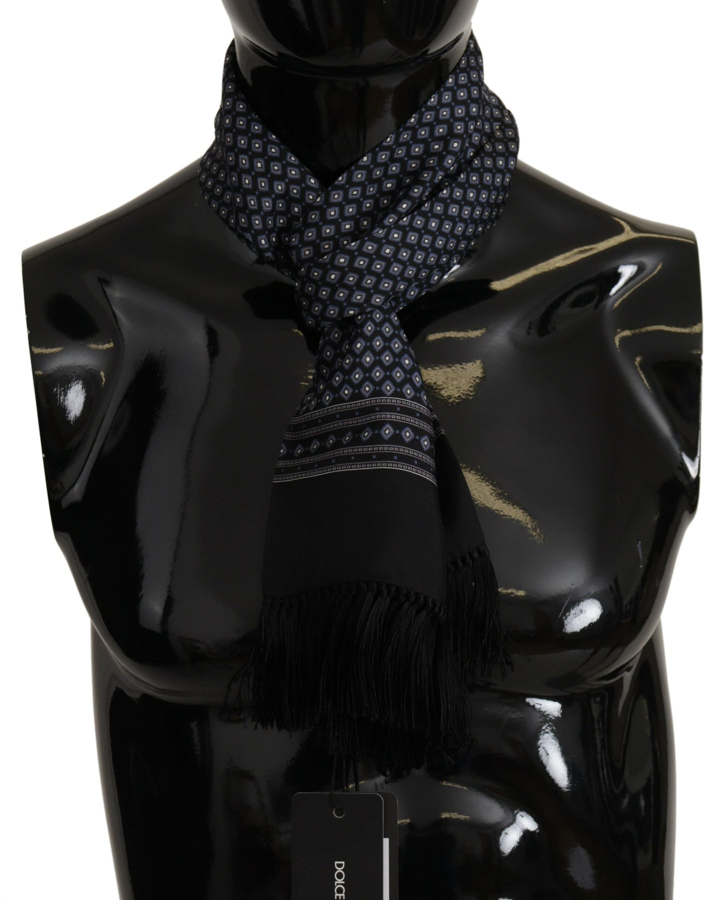 Elegant Black Silk Men's Scarf