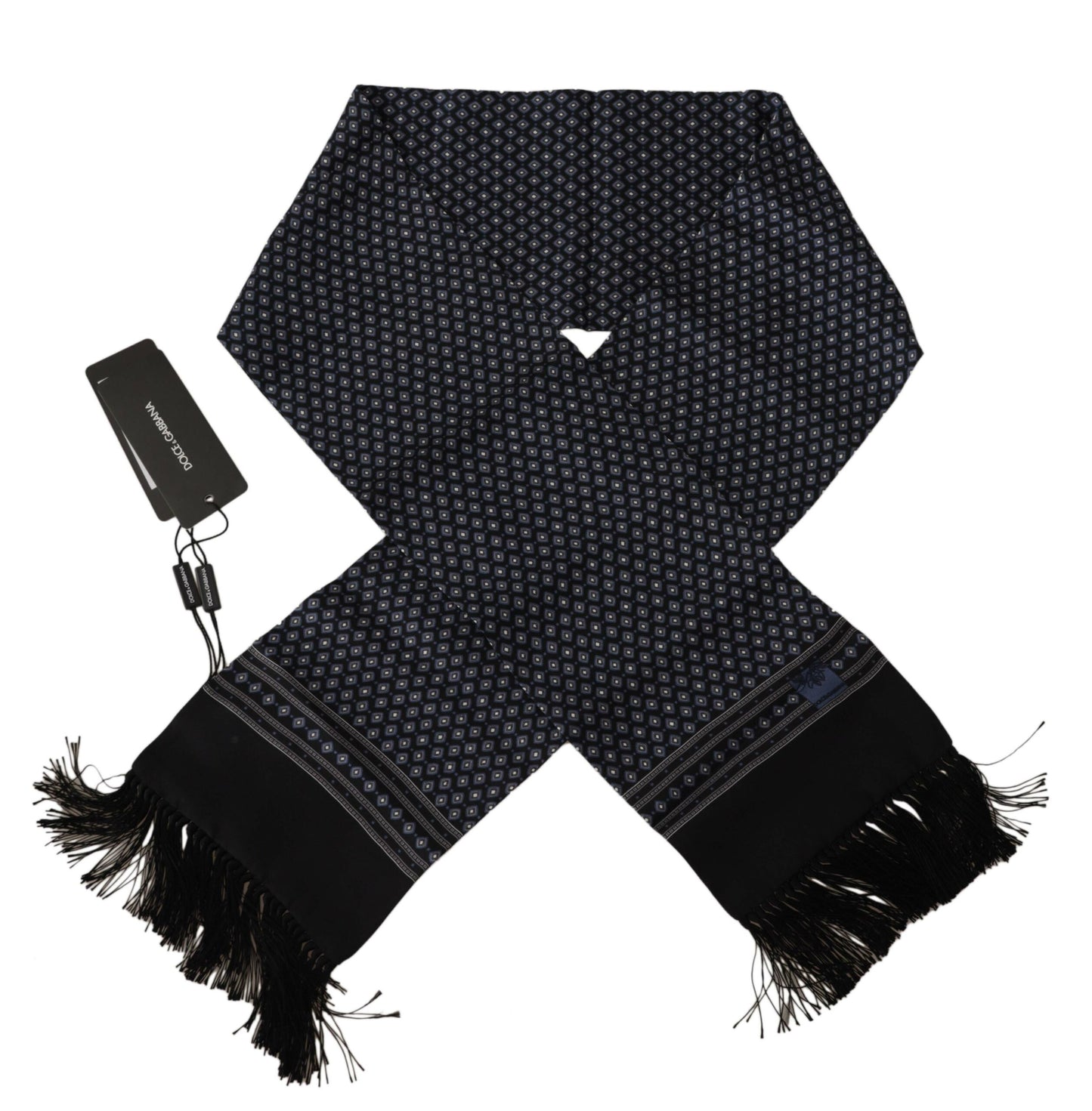 Elegant Black Silk Men's Scarf