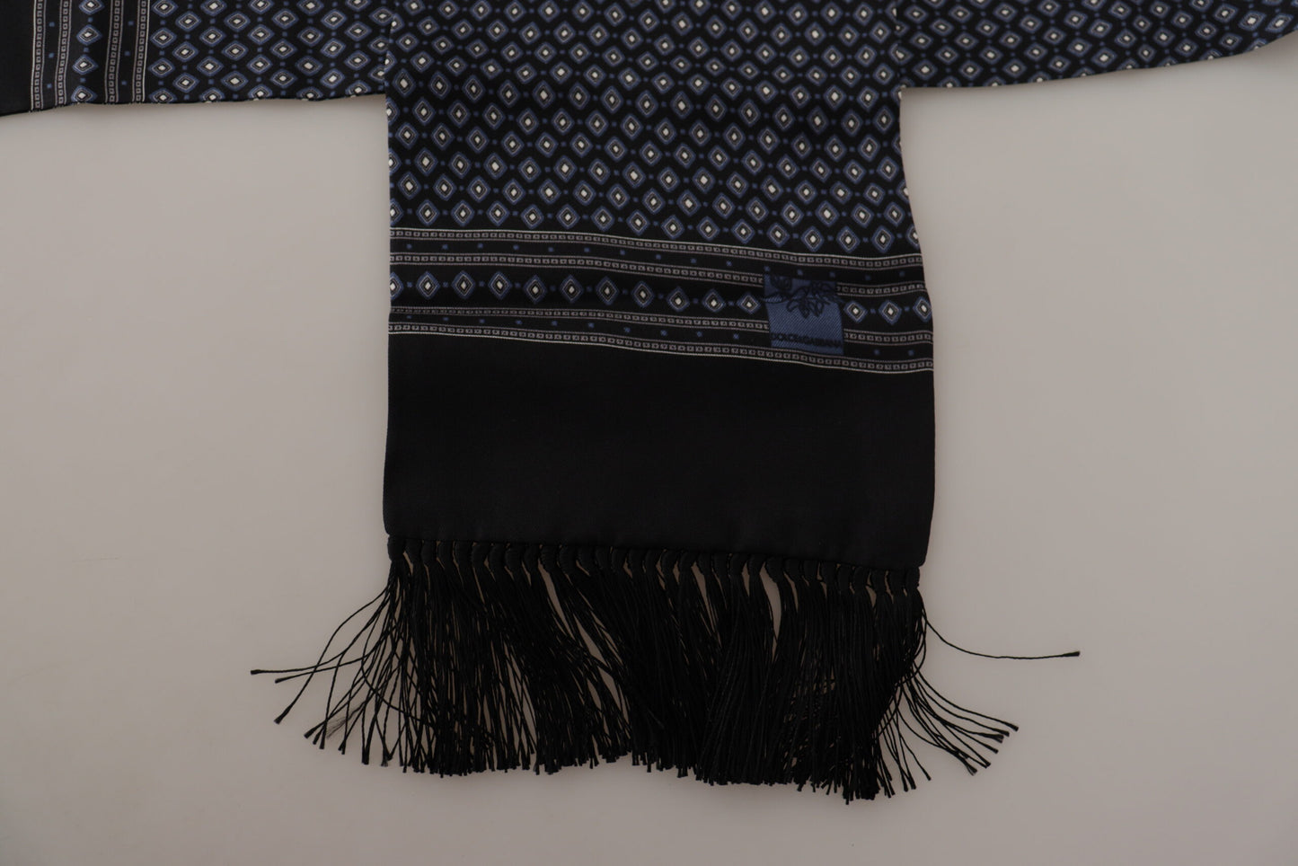 Elegant Black Silk Men's Scarf