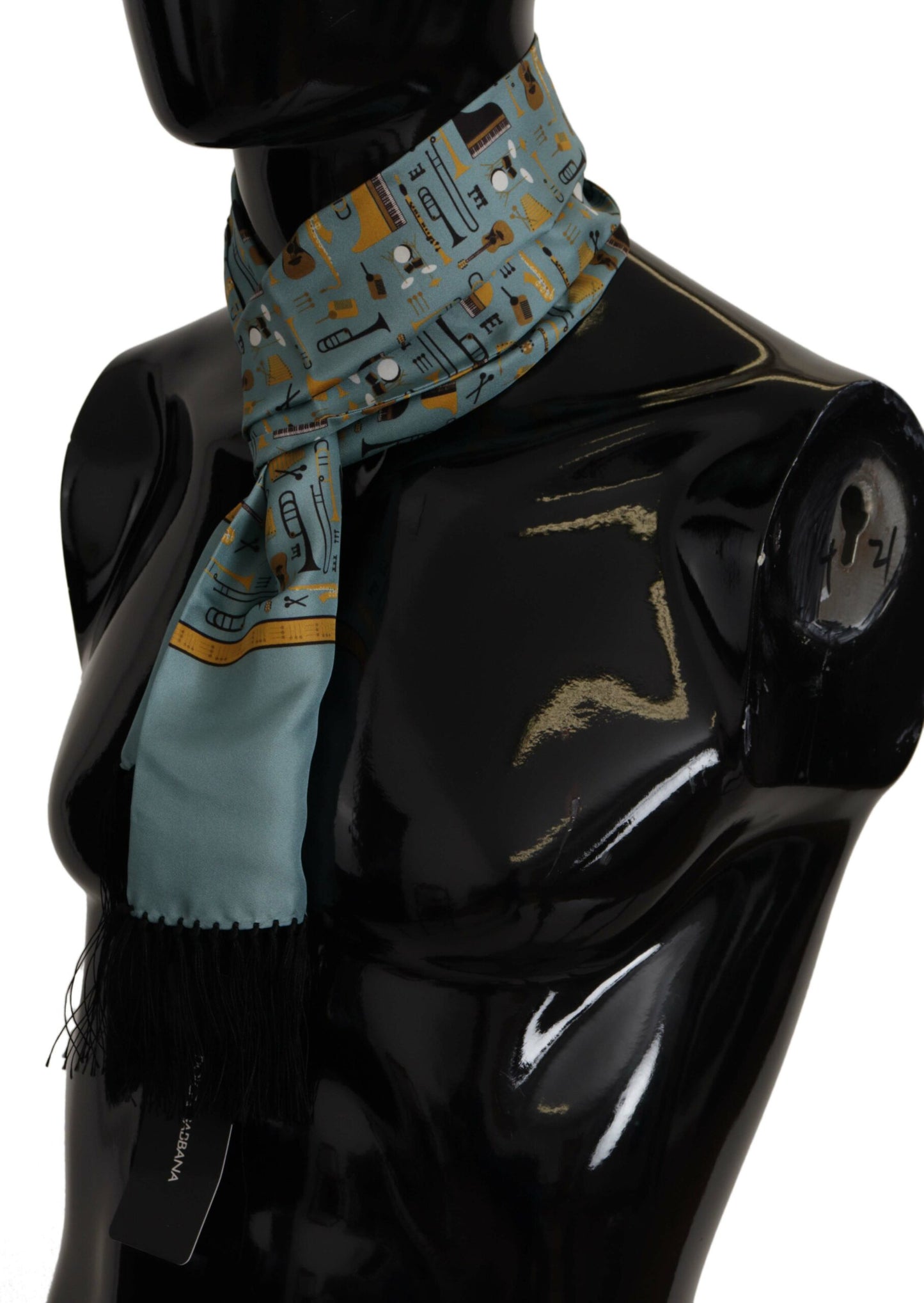 Elegant Silk Men's Scarf in Timeless Blue