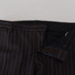 Elegant Black Striped Virgin Wool Suit