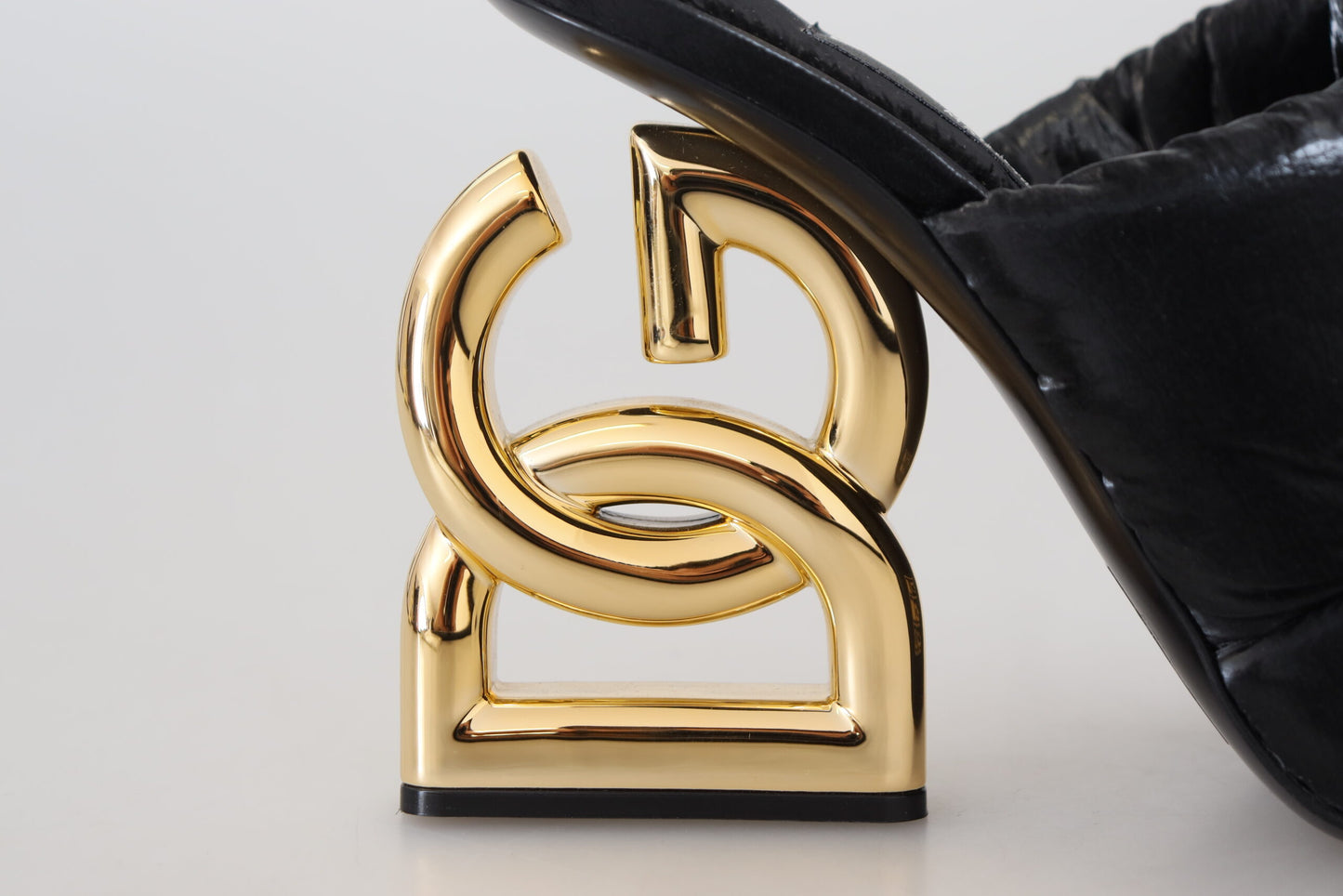 Elegant Slide Heels with Embellished Logo