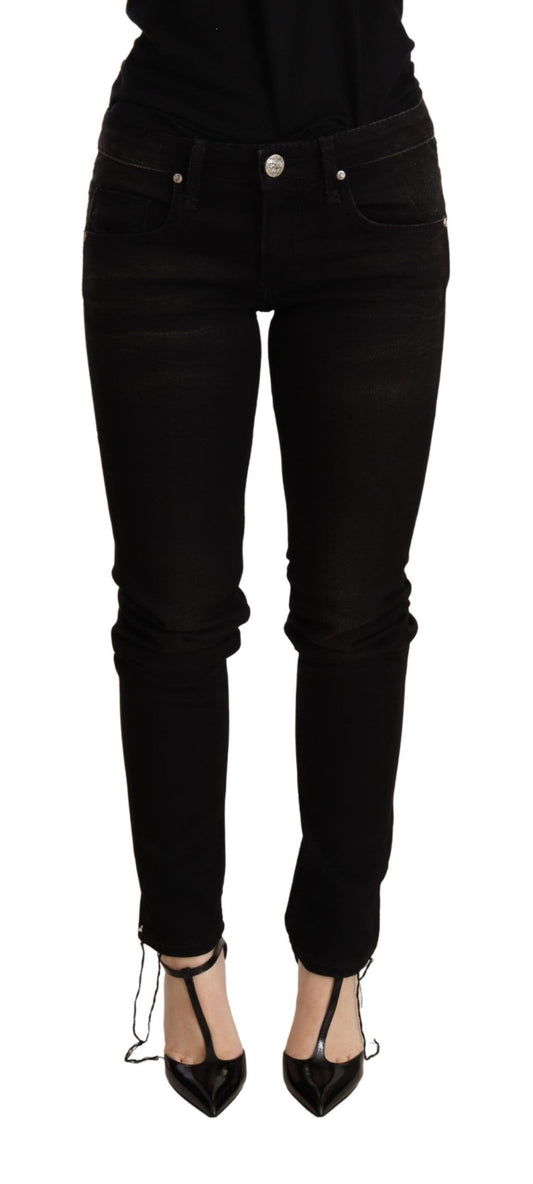 Black Low Waist Skinny Denim Trouser