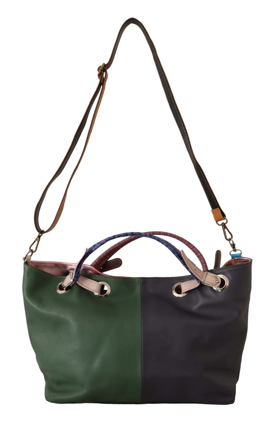 Multicolor Leather Shoulder Tote - Chic & Spacious