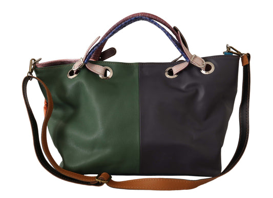 Multicolor Leather Shoulder Tote - Chic & Spacious