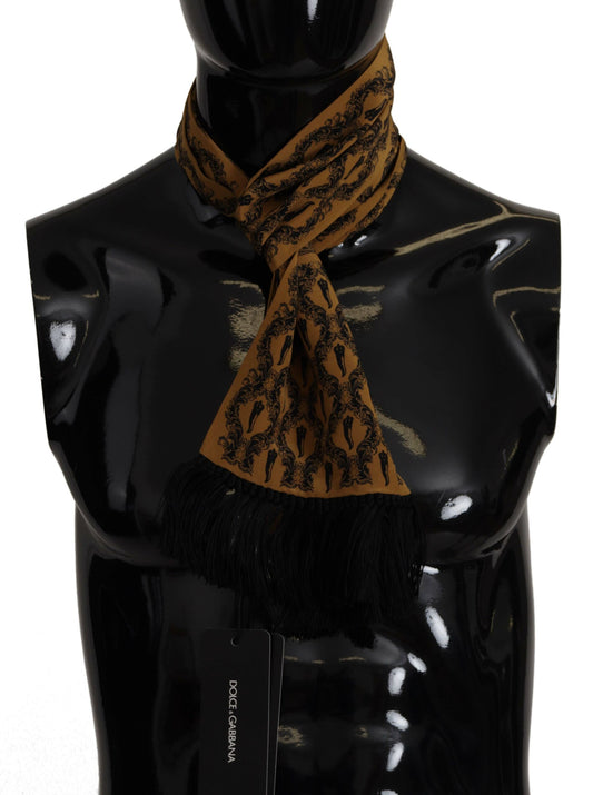 Elegant Silk Men's Scarf in Sunshine Yellow