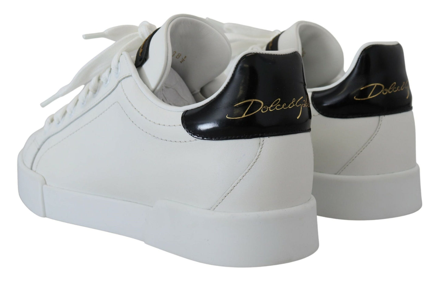 Exquisite Black and White Portofino Sneakers