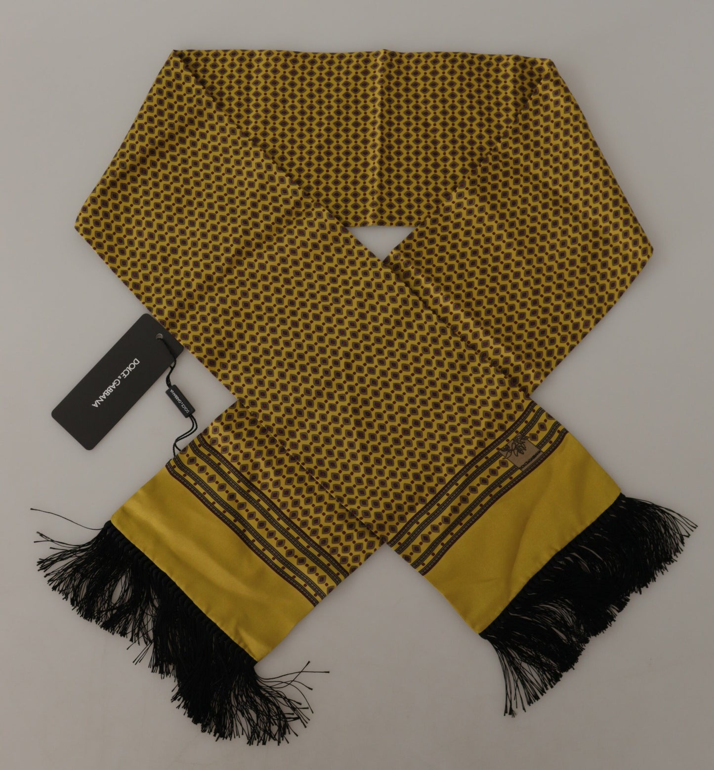 Elegant Yellow Silk Men's Scarf