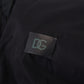 Black Nylon Logo Bomber Zipper Jacket