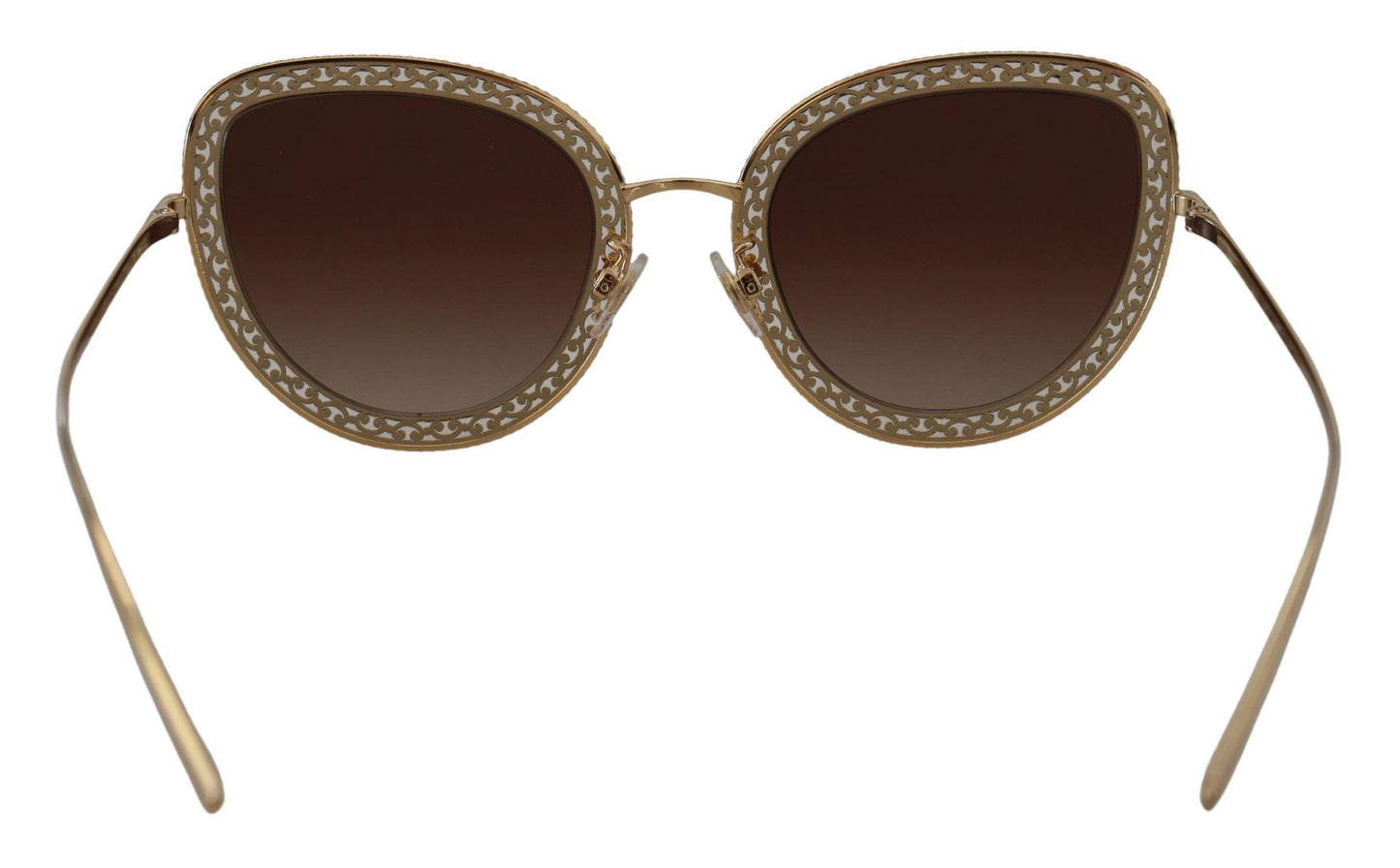 Elegant Lace-Patterned Gold Sunglasses