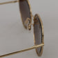 Elegant Lace-Patterned Gold Sunglasses