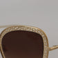 Elegant Lace-Patterned Gold Sunglasses