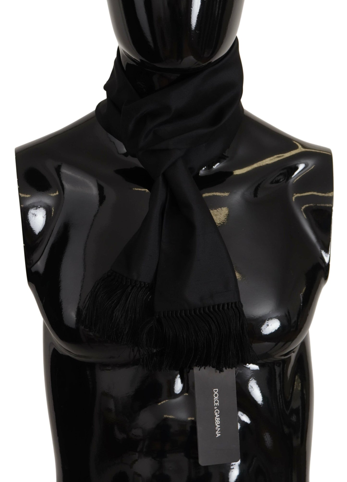 Elegant Black Silk Men's Scarf