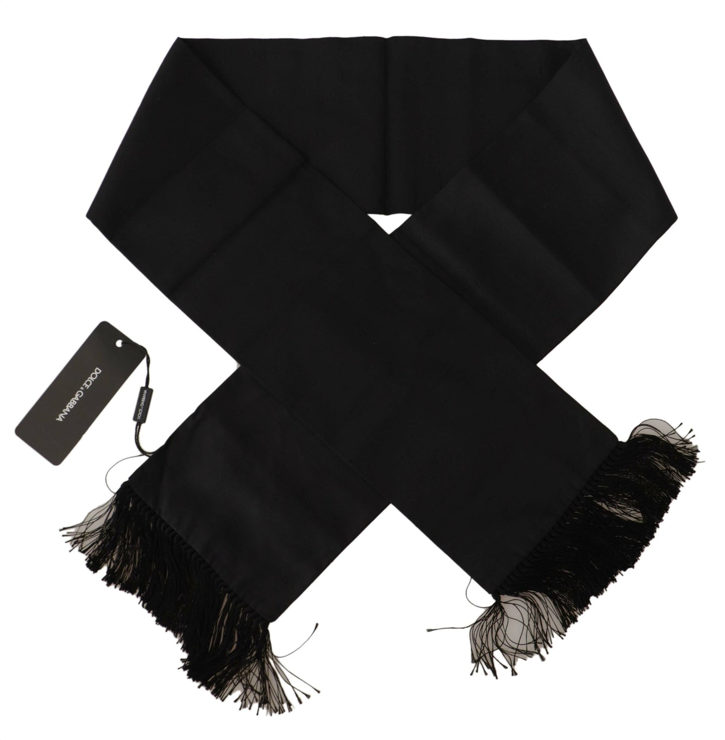 Elegant Black Silk Men's Scarf