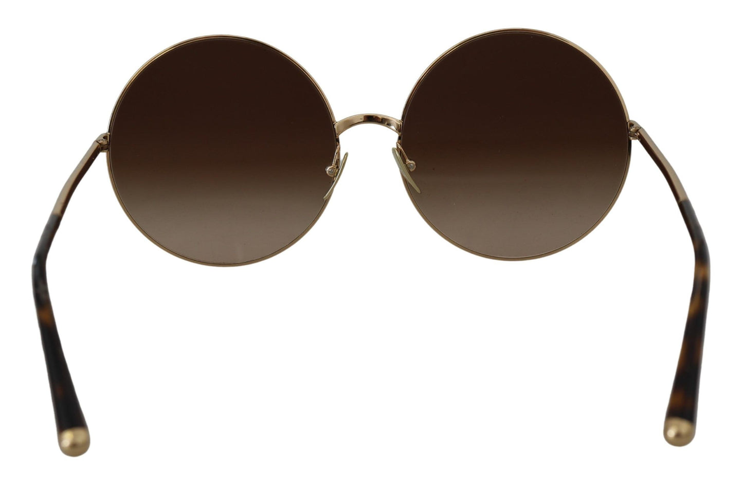 Elegant Gradient Brown Metal Sunglasses