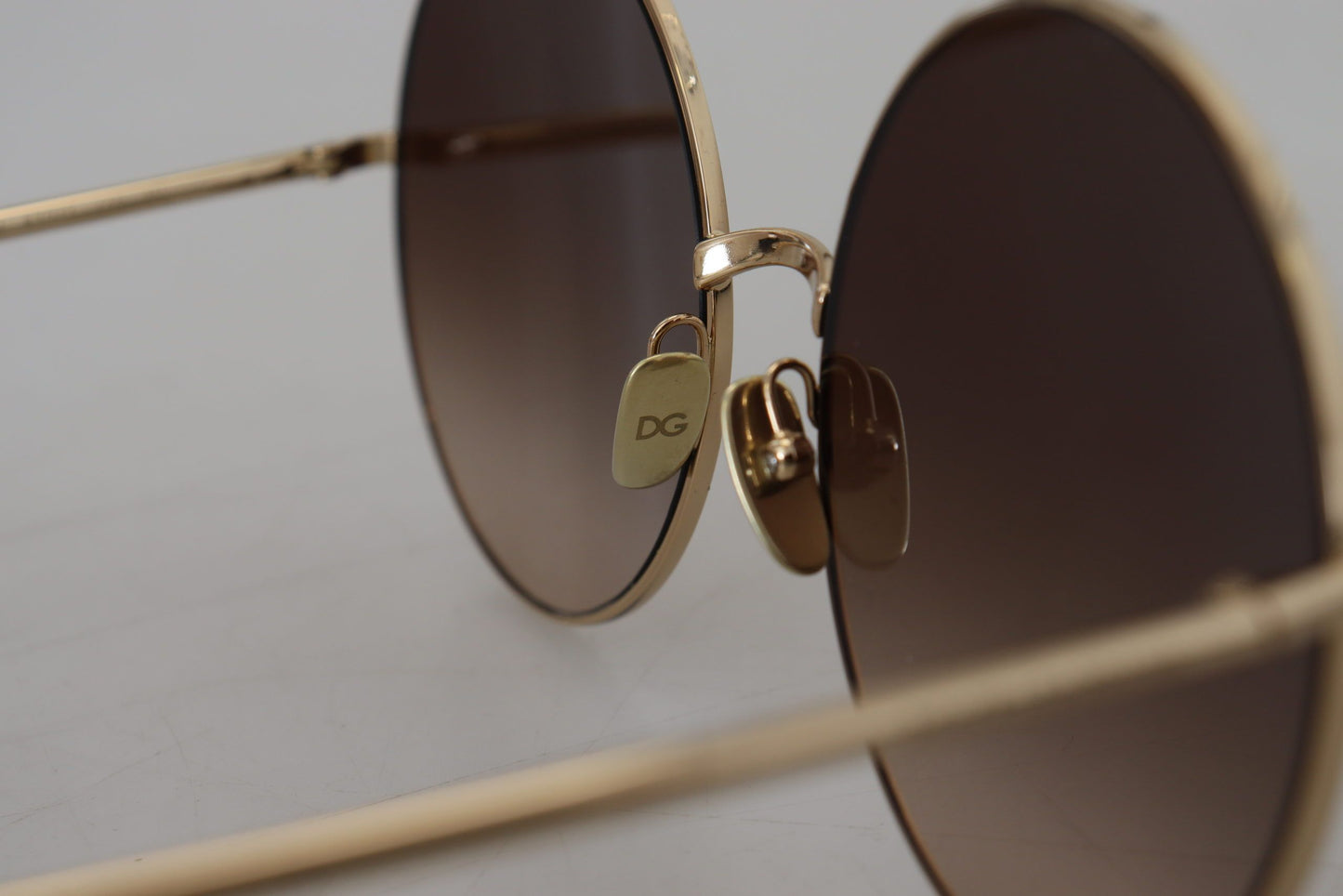 Elegant Gradient Brown Metal Sunglasses