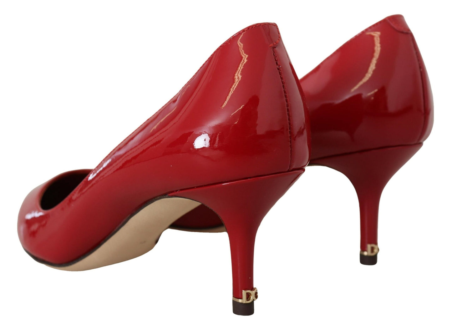 Red Patent Leather Kitten Heels Pumps Shoes