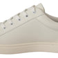 White Suede Leather Mens Low Tops Sneakers