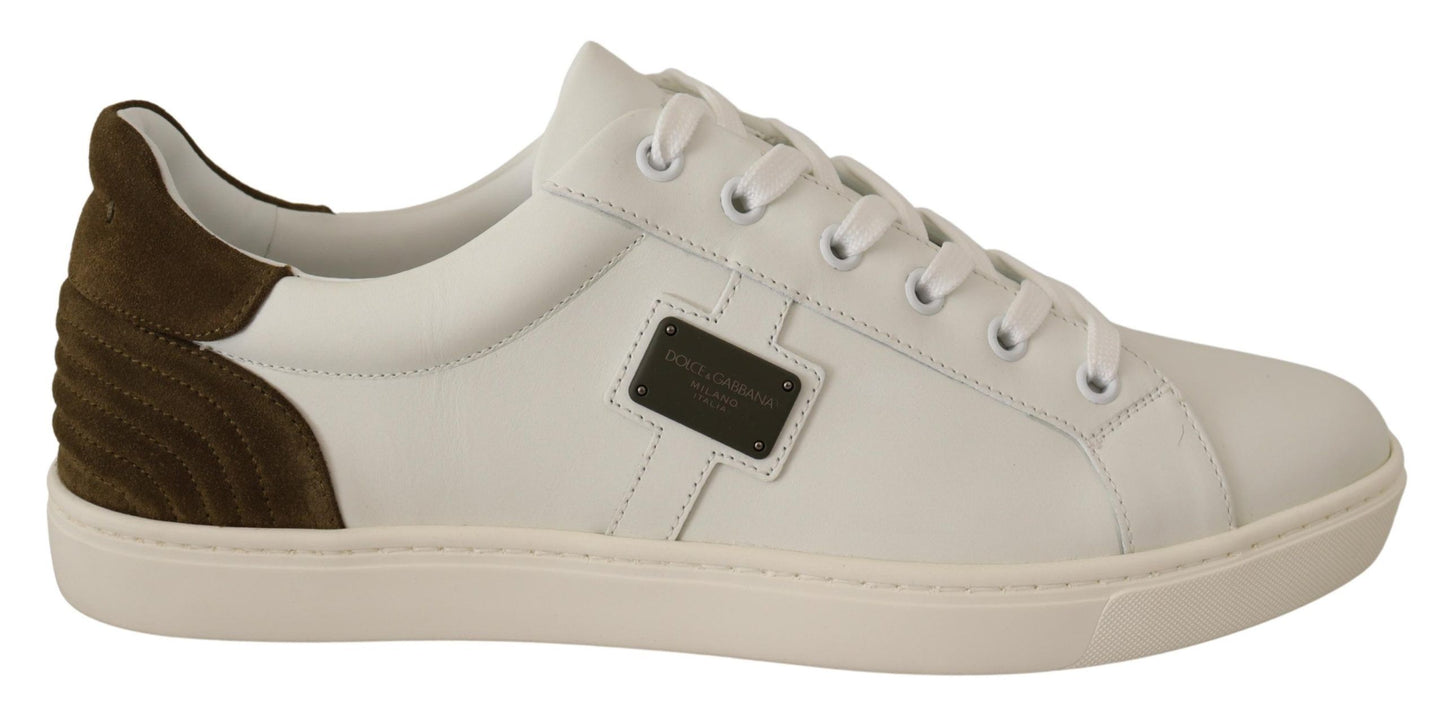 White Suede Leather Mens Low Tops Sneakers