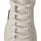 White Suede Leather Mens Low Tops Sneakers