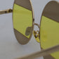 Crystal Embellished Gold Oval Sunglasses