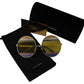 Crystal Embellished Gold Oval Sunglasses