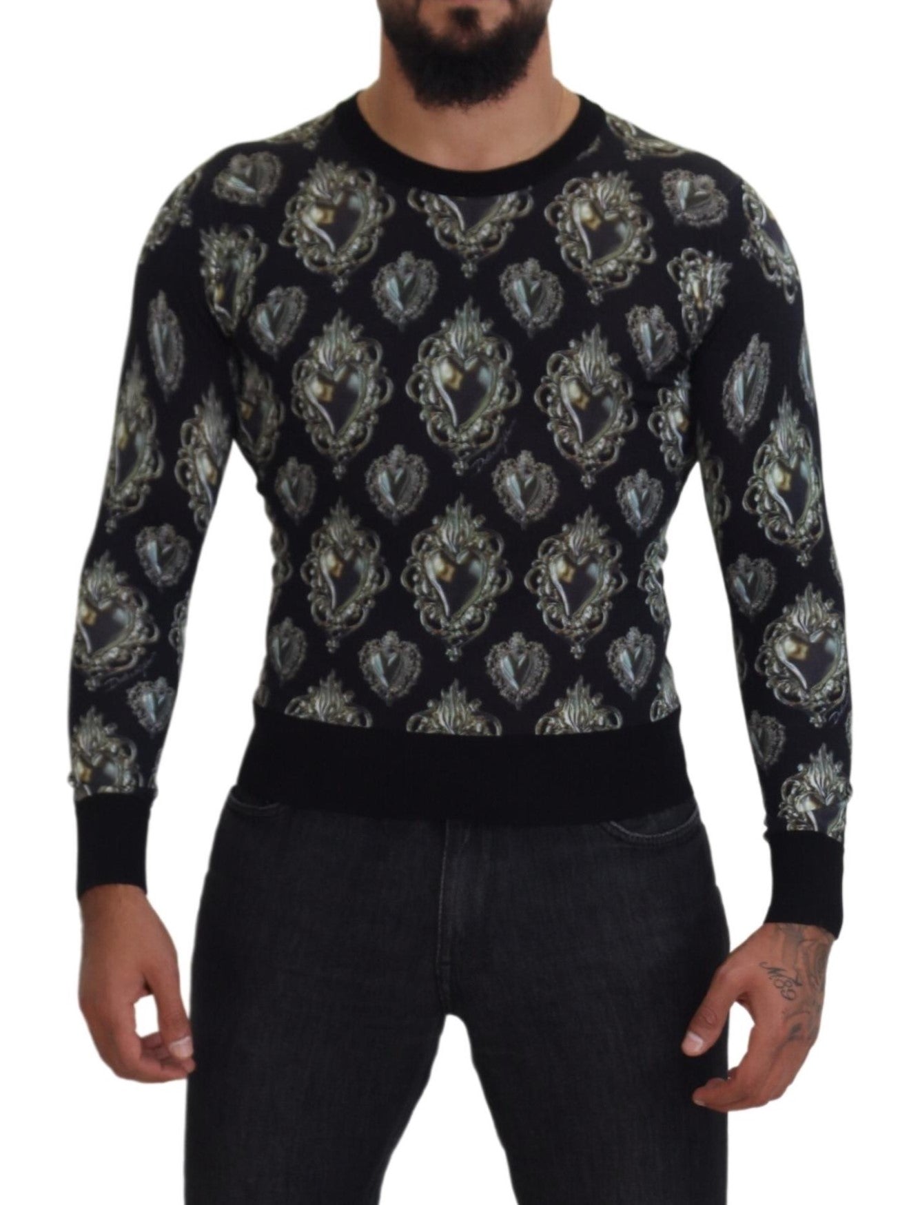 Elegant Silk Sacred Heart Sweater