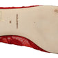 Red Taormina Crystals Loafers Flats Shoes